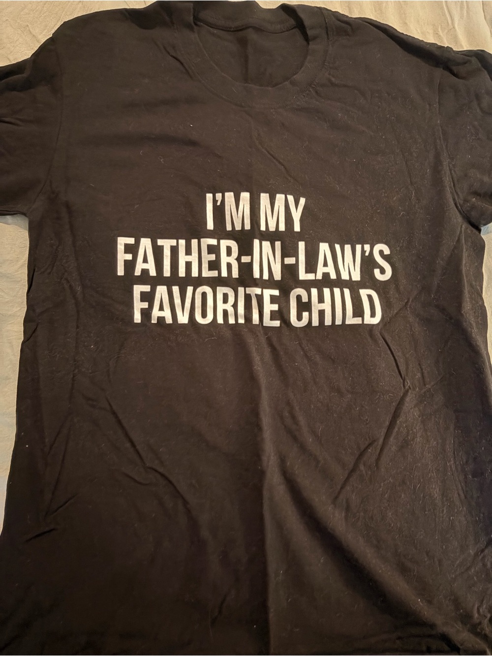 Black Graphic Tee - "I'm My Father-in-Law's Favorite Child"